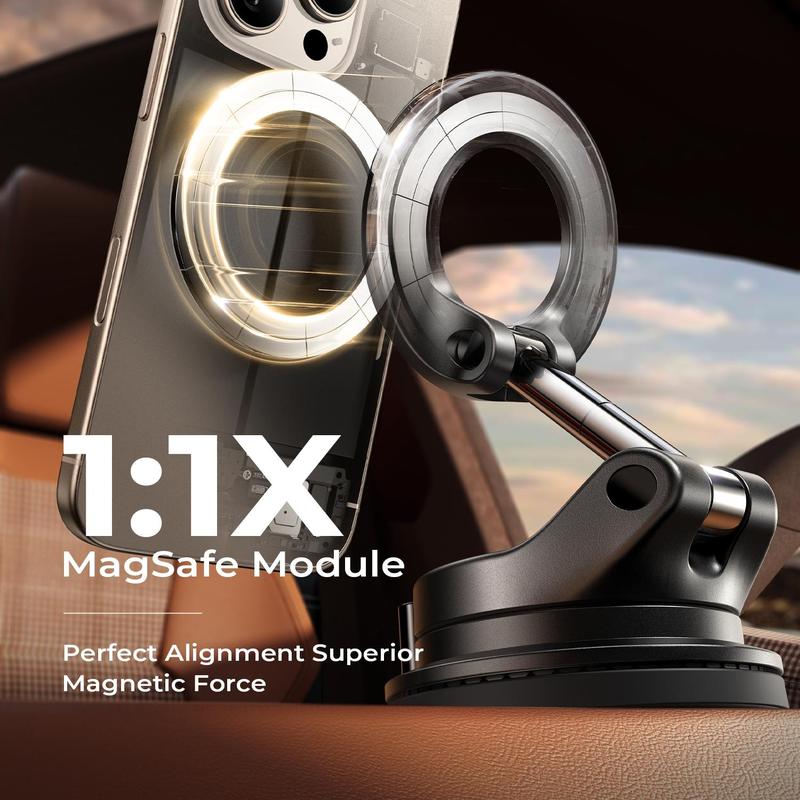 N52 Magnetic Phone Holder, 360° Rotatable, Foldable, Vacuum Suction Cup