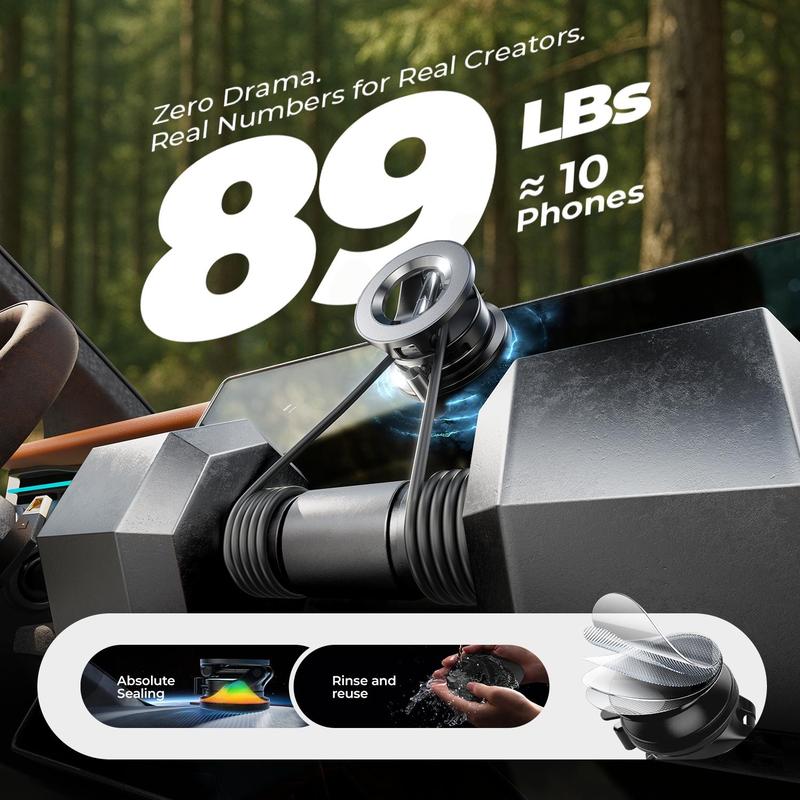 N52 Magnetic Phone Holder, 360° Rotatable, Foldable, Vacuum Suction Cup