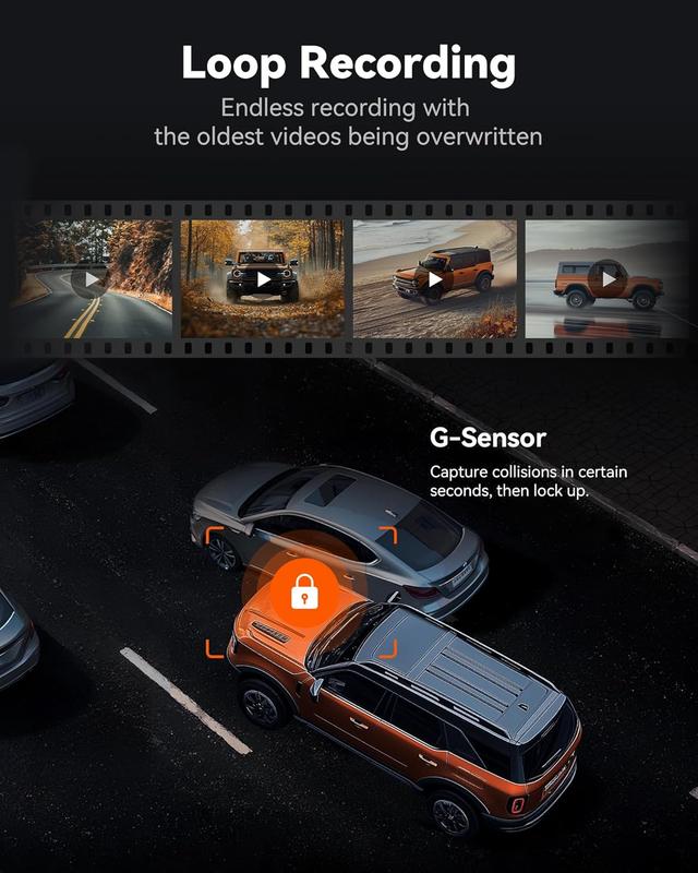 9.66" IPS Touch Screen 4K Dash Cam