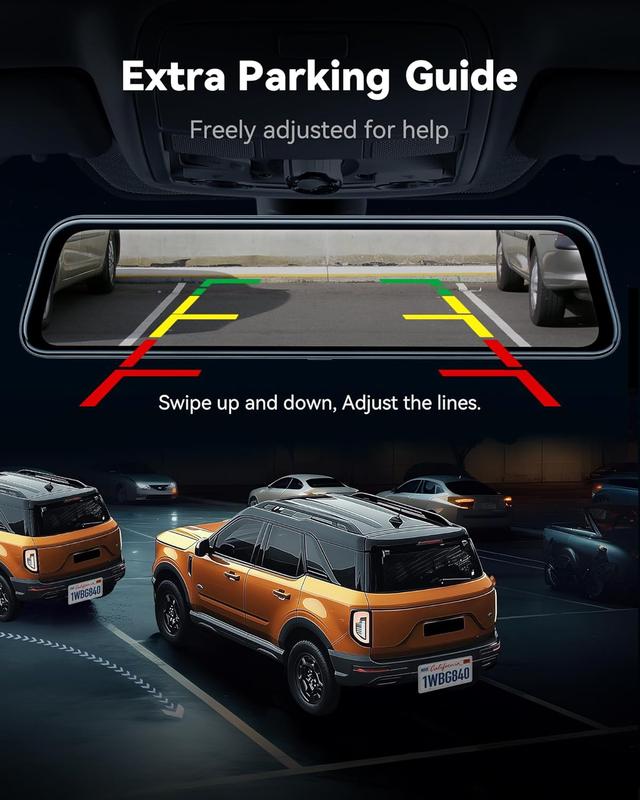 9.66" IPS Touch Screen 4K Dash Cam